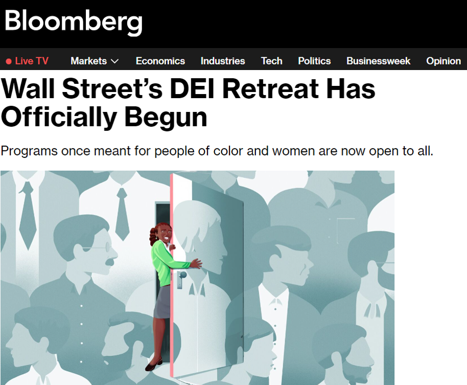 Bloomberg Reports Companies’ DEI Policies Backfire